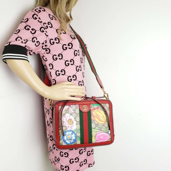 GUCCI GG Small Ophidia GG Flora Shoulder Bag New - Picture 13 of 14